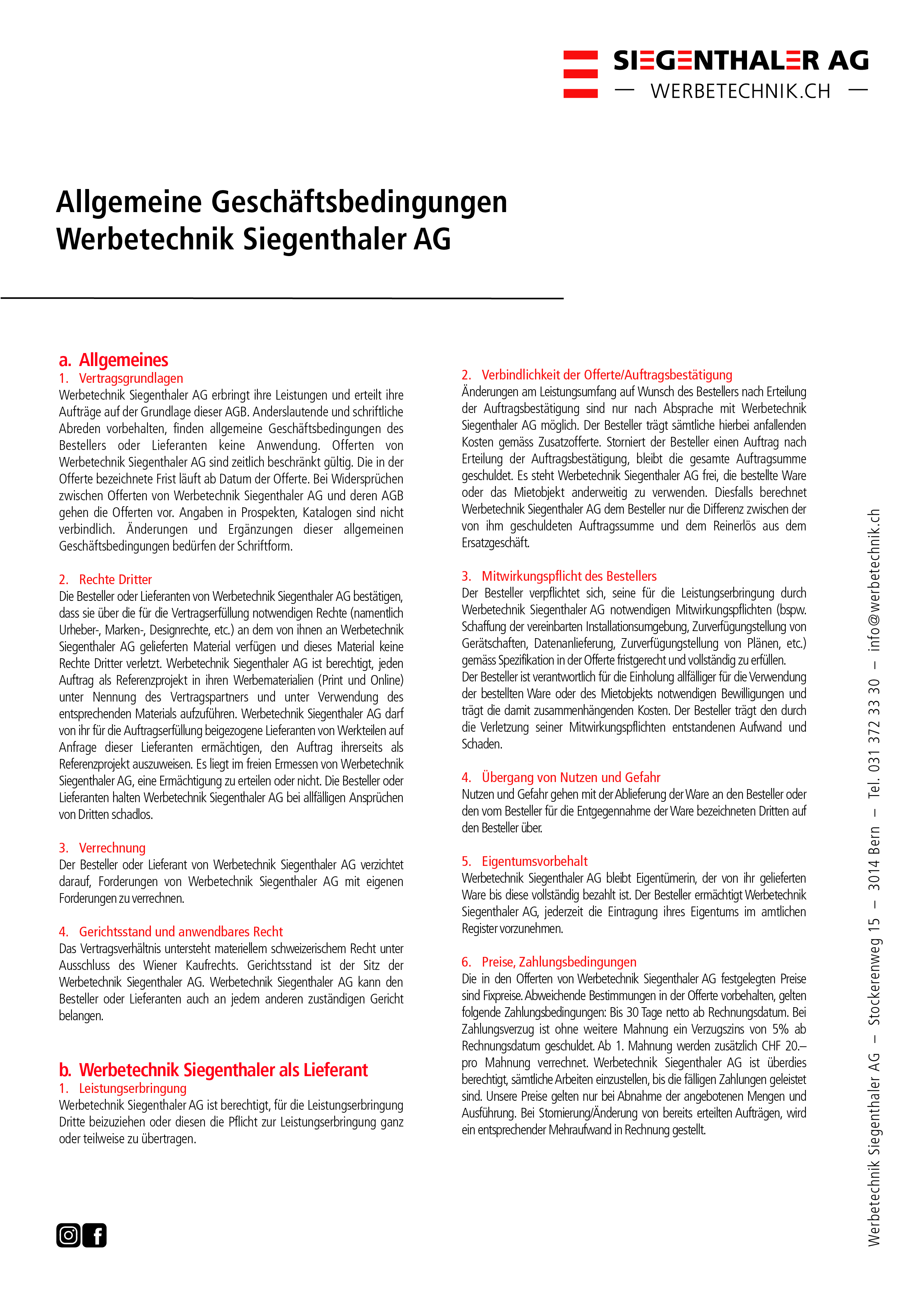 Allgemeine Geschäftsbedingungen – Seite 1